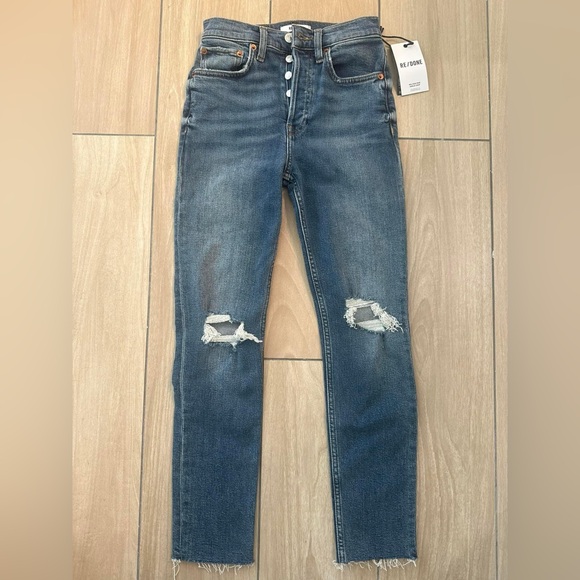 RE/DONE Hi-rise, ankle crop jeans - Picture 1 of 1
